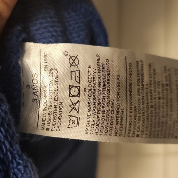 Janie and Jack Blue Hoodie with Rainbow Accents Size 3 - Picture 3 of 6